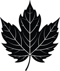 Fallen Seasonal Leaf in Black | Bold Nature-Inspired Vector for Crafts, Prints & Cut Projects