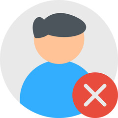Delete Male Profile single vector illustration icon