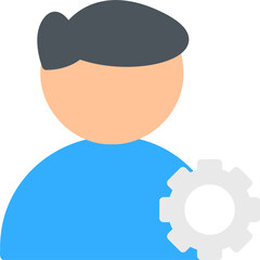 Male Profile Settings single vector illustration icon
