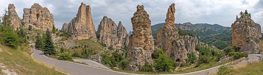 Majestic rock formations nature reserve scenic view mountainous environment panoramic perspective