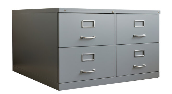 recommend clip art: Isolated Grey Metal Filing Cabinet with Drawers