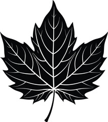 Fallen Seasonal Leaf in Black | Bold Nature-Inspired Vector for Crafts, Prints & Cut Projects