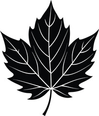 Fallen Seasonal Leaf in Black | Bold Nature-Inspired Vector for Crafts, Prints & Cut Projects