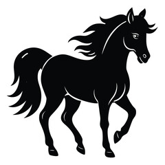 silhouette of clean vector of hourse isolated