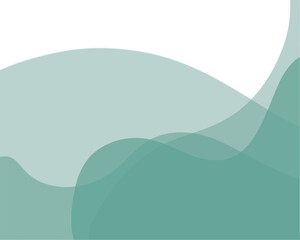 Obraz premium light teal-green abstract background.&nbsp;Soft, flowing, translucent shapes and curves create a layered, wavy effect. The color transitions smoothly from a very light teal-green to a slightly darker s