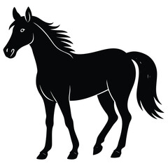 silhouette of clean vector of hourse isolated