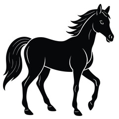 silhouette of clean vector of hourse isolated