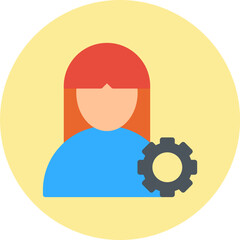 Female Profile Settings single vector illustration icon