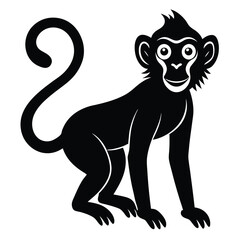 Obraz premium black and white illustration of a monkey