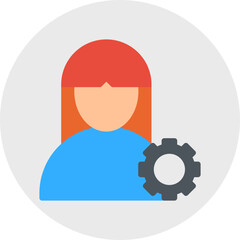 Female Profile Settings single vector illustration icon