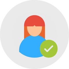 Select Female Profile single vector illustration icon