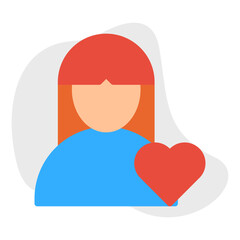Favorite Female Profile single vector illustration icon