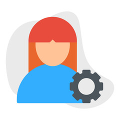 Female Profile Settings single vector illustration icon