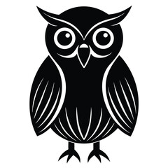elegant wise owl bird perch logo, icon, symbol design illustration
