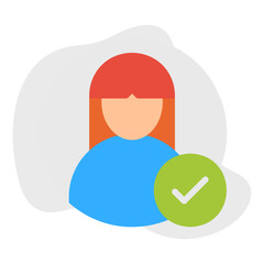 Select Female Profile single vector illustration icon