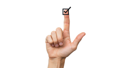 Isolated Hand with Finger Indicating Checkmark Selection