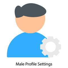 Male Profile Settings single vector illustration icon