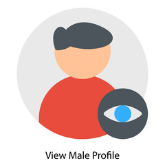 View Male Profile single vector illustration icon