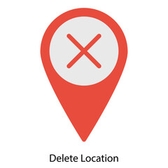 Delete Location single vector illustration icon