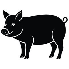 A pig silhouette vector design