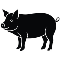 A pig silhouette vector design