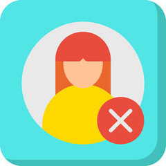 Delete Female Profile single vector illustration icon