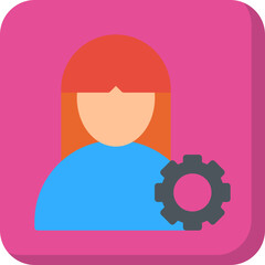 Female Profile Settings single vector illustration icon