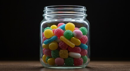 Jar of Colorful Candies - Photo