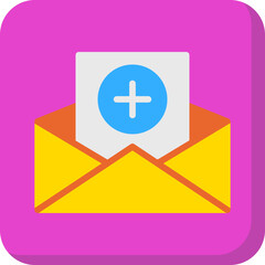 Fototapeta premium Add Envelop single vector illustration icon