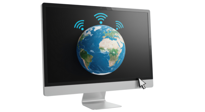 Isolated Computer Monitor with Global Internet Connection