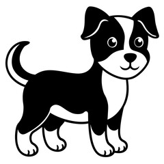 Cute cartoon animals dog silhouette