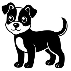 Cute cartoon animals dog silhouette
