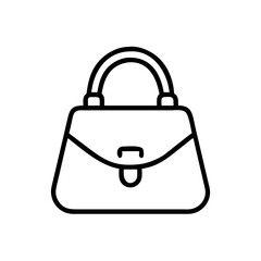 Handbag with Top Flap Closure Icon Design