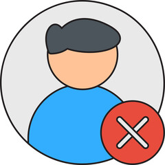 Delete Male Profile single vector illustration icon
