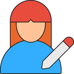 Update Female Profile single vector illustration icon