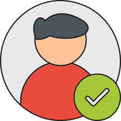 Select Male Profile single vector illustration icon