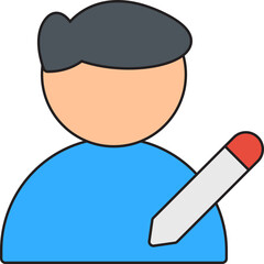 Update Male Profile single vector illustration icon