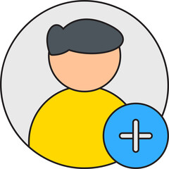 Add Male Profile single vector illustration icon