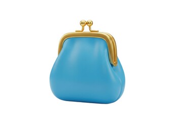 Obraz premium Blue coin purse image for finance and savings isolated on white background