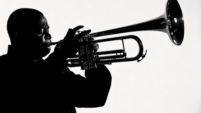 Silhouette of a Trumpet Player