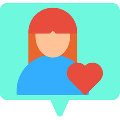 Favorite Female Profile single vector illustration icon