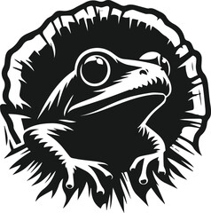 Silhouette of a vector animal frog
