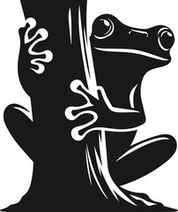 Silhouette of a vector animal frog