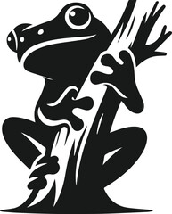 Silhouette of a vector animal frog