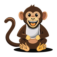 Obraz premium monkey waring diaper, vector illustrator 