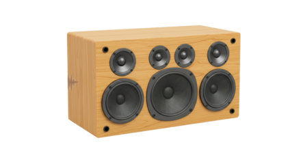 Isolated Wooden Speaker Sound System