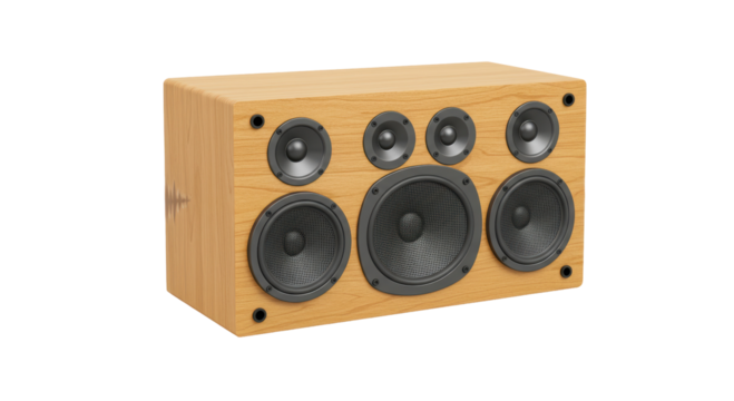 Isolated Wooden Speaker Sound System