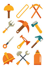 Cartoon Tools Collection, Construction, Mining, Carpentry, Equipment