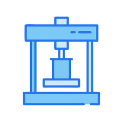 Hydraulic Press Machine Icon: Metalworking Equipment for Manufacturing