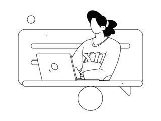 Flat vector illustration of business people operating work scene
